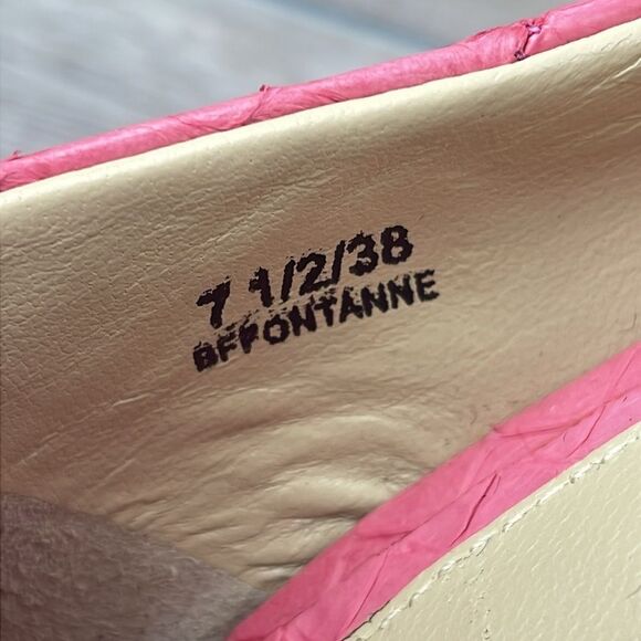Brian Atwood Bffontanne Pink Leather Snakeskin Women’s Sz 7.5 Platform Heels - Picture 6 of 12